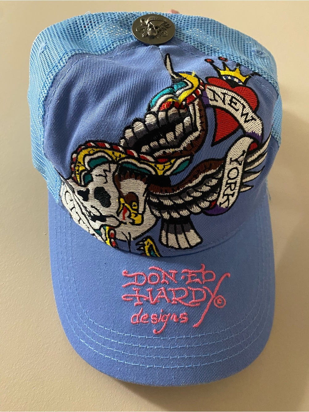 Vintage Ed Hardy New York Embroidered Trucker Hat